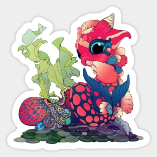 Baby Water Dragon With a Little Cephalopod Sticker